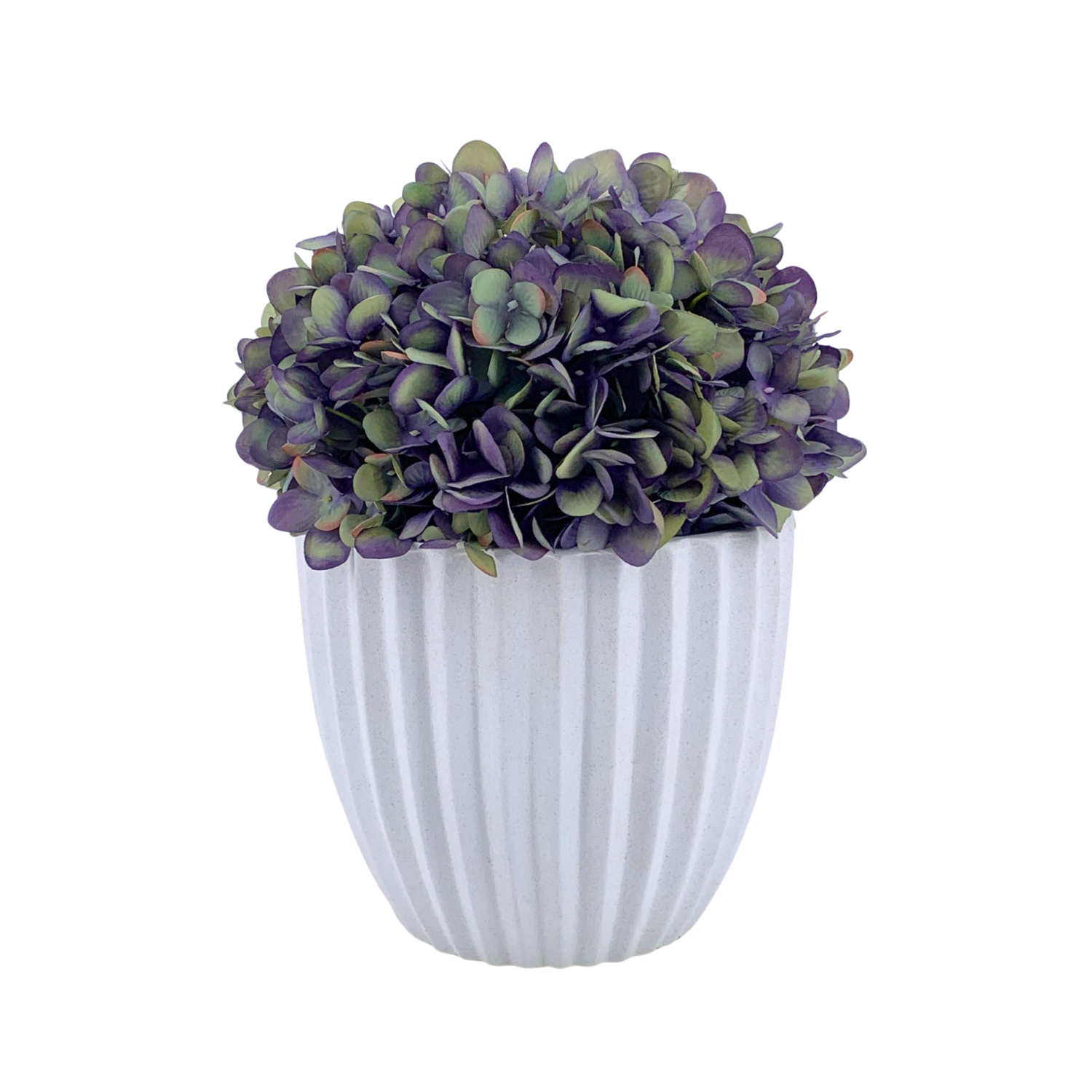 Artificial Hydrangea in Mauve in a Stone White Ceramic by House of Silk Flowers