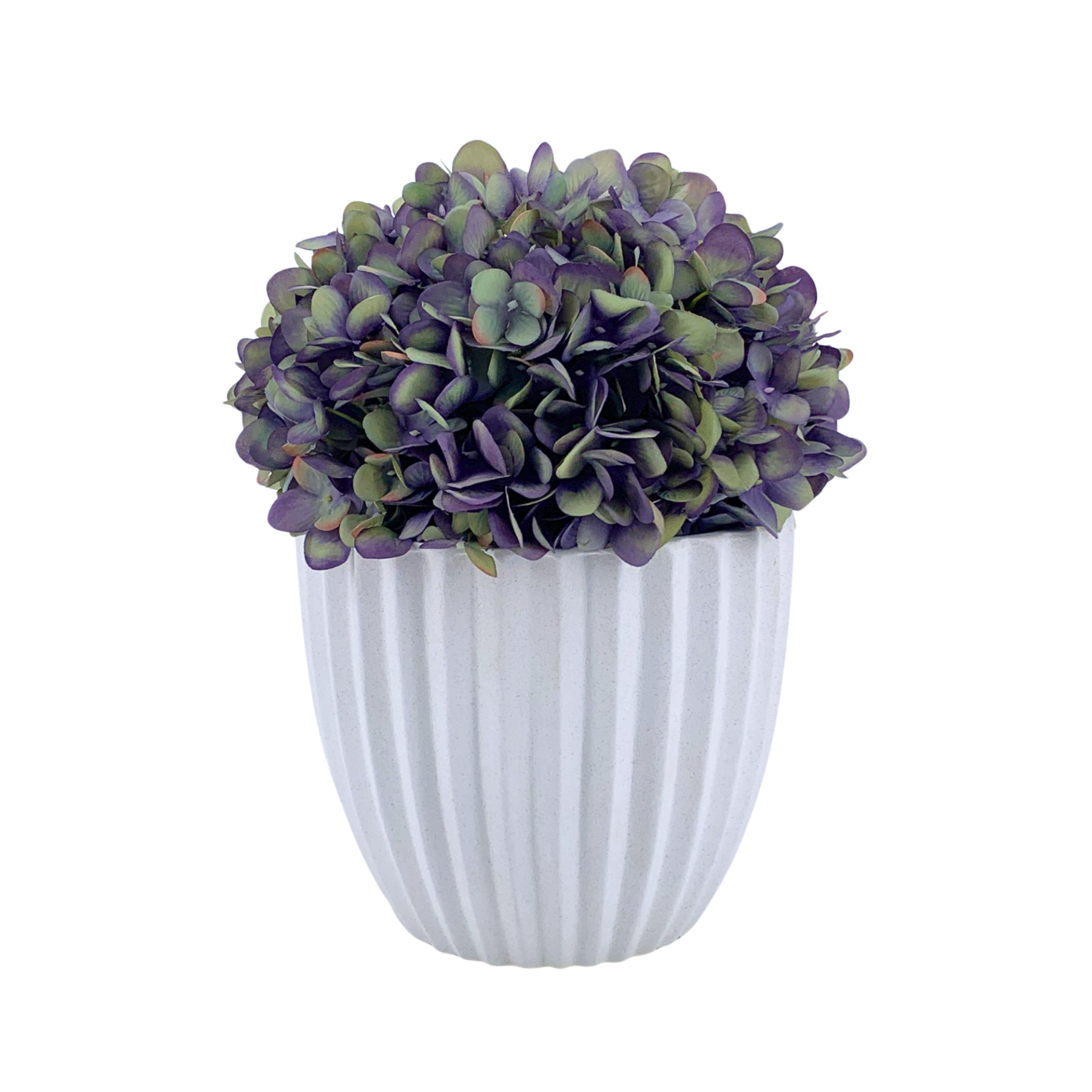 Artificial Hydrangea in Mauve in a Stone White Ceramic by House of Silk Flowers