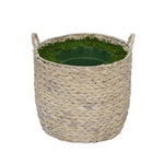 White Round Water Hyacinth Basket