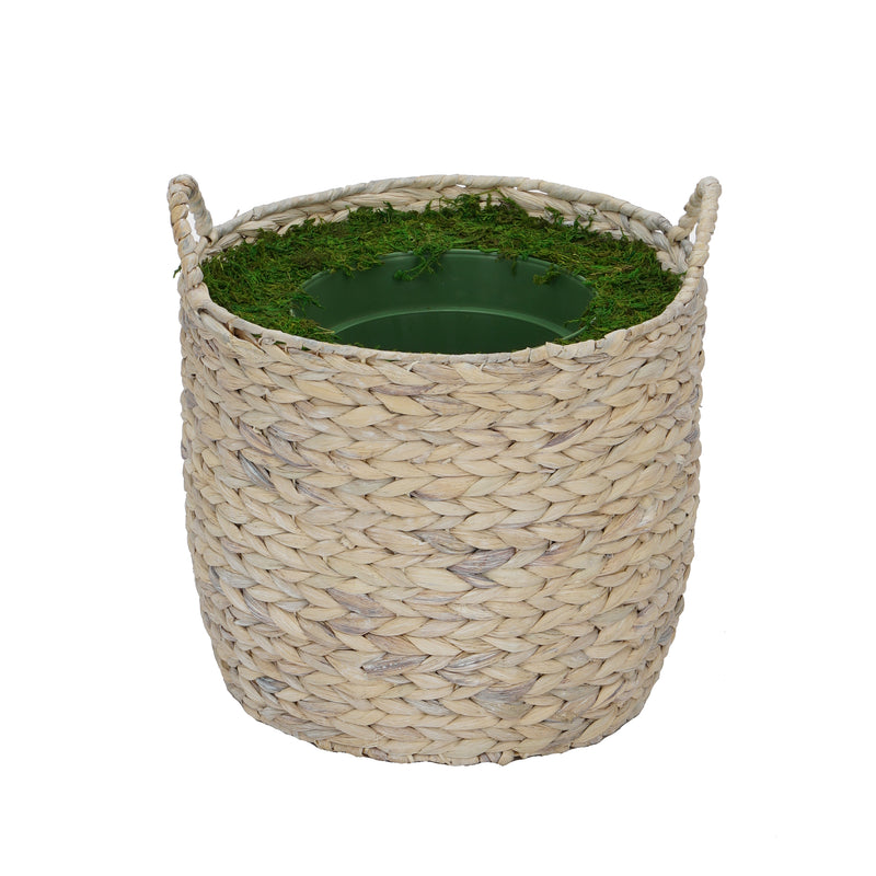 White Round Water Hyacinth Basket