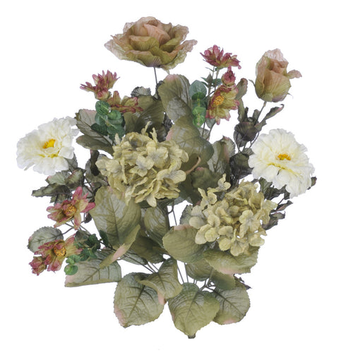 Artificial 21" Dry-Look Hydrangea/Rose/Daisy Bush - House of Silk Flowers®
 - 2