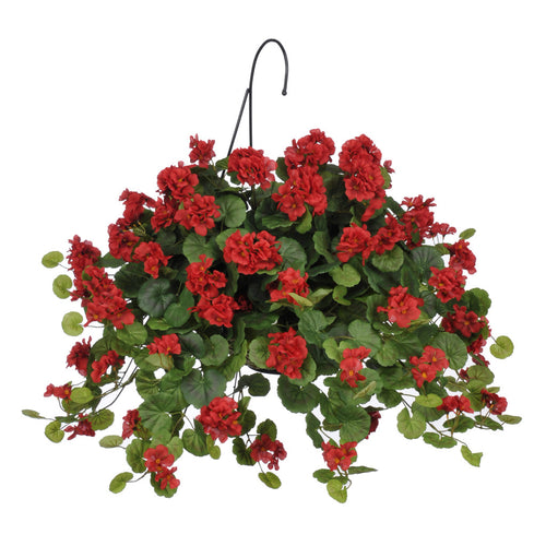 Artificial Geranium (WT) Hanging Basket - House of Silk Flowers®
 - 1