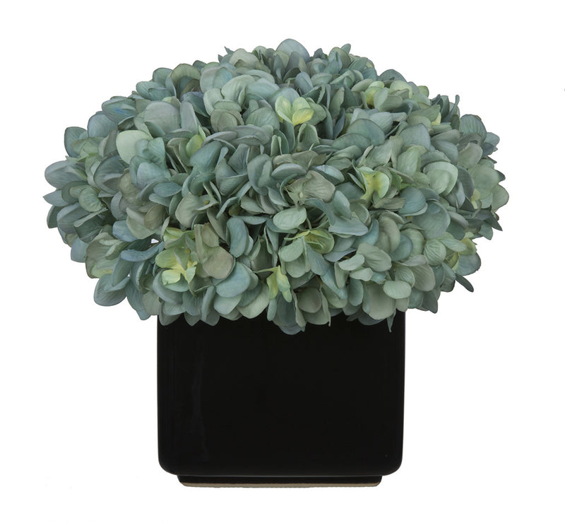 Artificial Hydrangea in Large Black Cube Ceramic - House of Silk Flowers®
 - 6