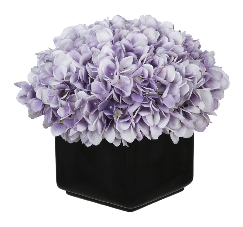 Artificial Hydrangea in Large Black Cube Ceramic - House of Silk Flowers®
 - 19