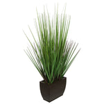 27-inch Grass in Small Matte Brown Rectangle Zinc House of Silk Flowers®