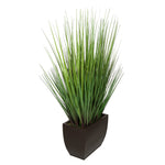 28-inch Grass in Medium Matte Brown Rectangle Zinc House of Silk Flowers®