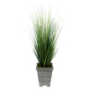 Artificial 4-foot PVC Grass in Washed Wood Planter
