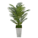 4-1/2 foot Areca Palm in Designer Metal House of Silk Flowers®
