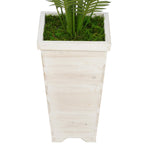 Artificial 4-1/2 foot Areca Palm in Tall Washed Wood Planter