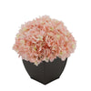 Artificial Hydrangea in Matte Brown Tapered Zinc Cube pink