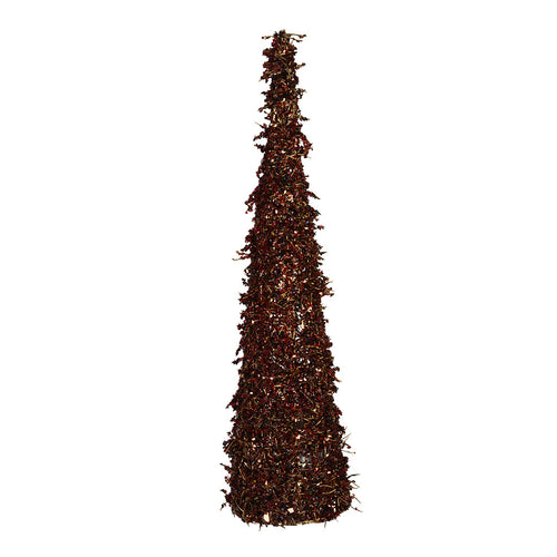 Burgundy/Gold Iced 24" Cone Tree