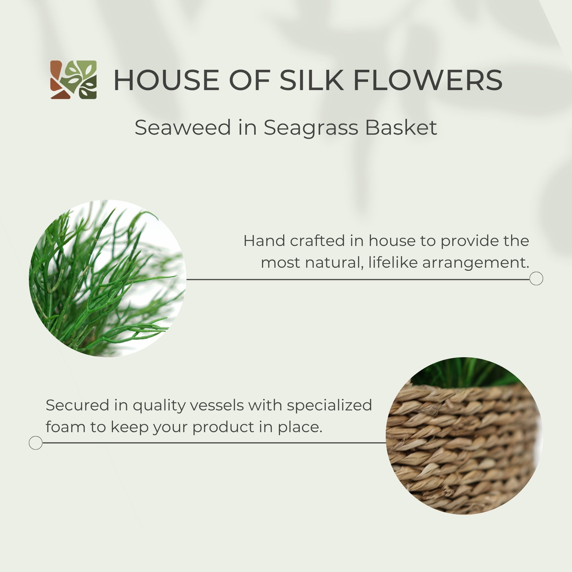 10" Seaweed in Natural Seagrass Basket