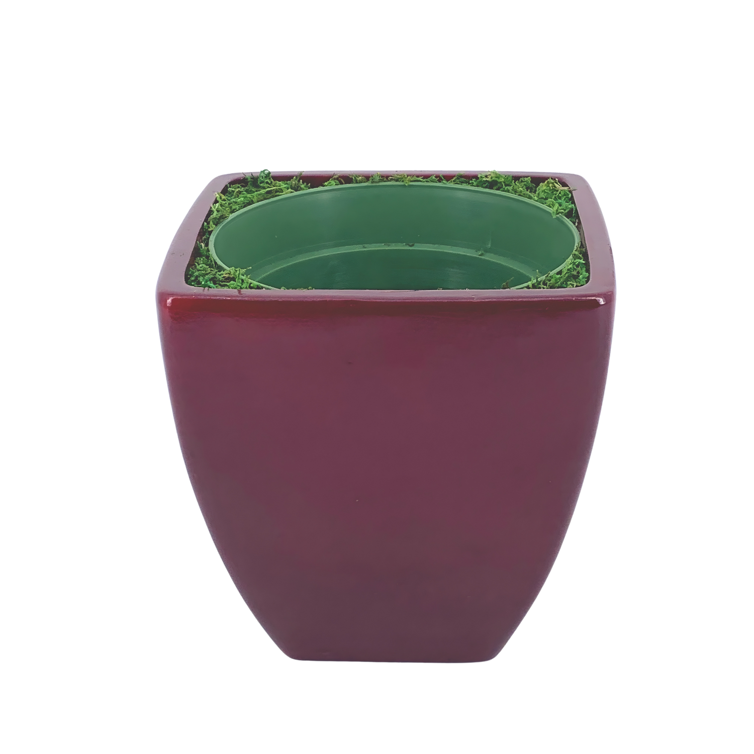 Tapered Square Ceramic Pot-in-a-Pot Container