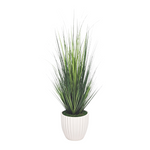 Faux grass in white glossy tapered ceramic by house of silk flowers 