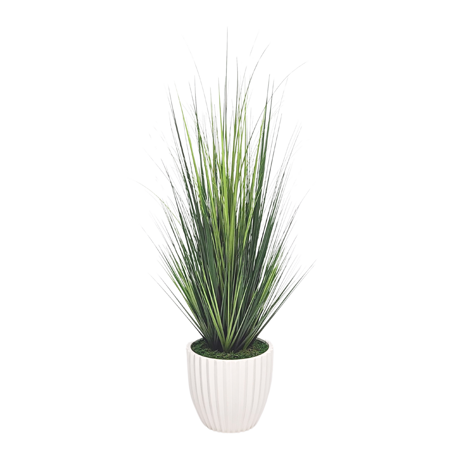 Faux grass in white glossy tapered ceramic by house of silk flowers 