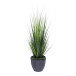 Faux grass in black glossy tapered ceramic by house of silk flowers 