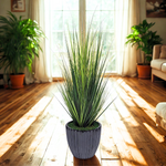 Faux grass in black glossy tapered ceramic by house of silk flowers  environment