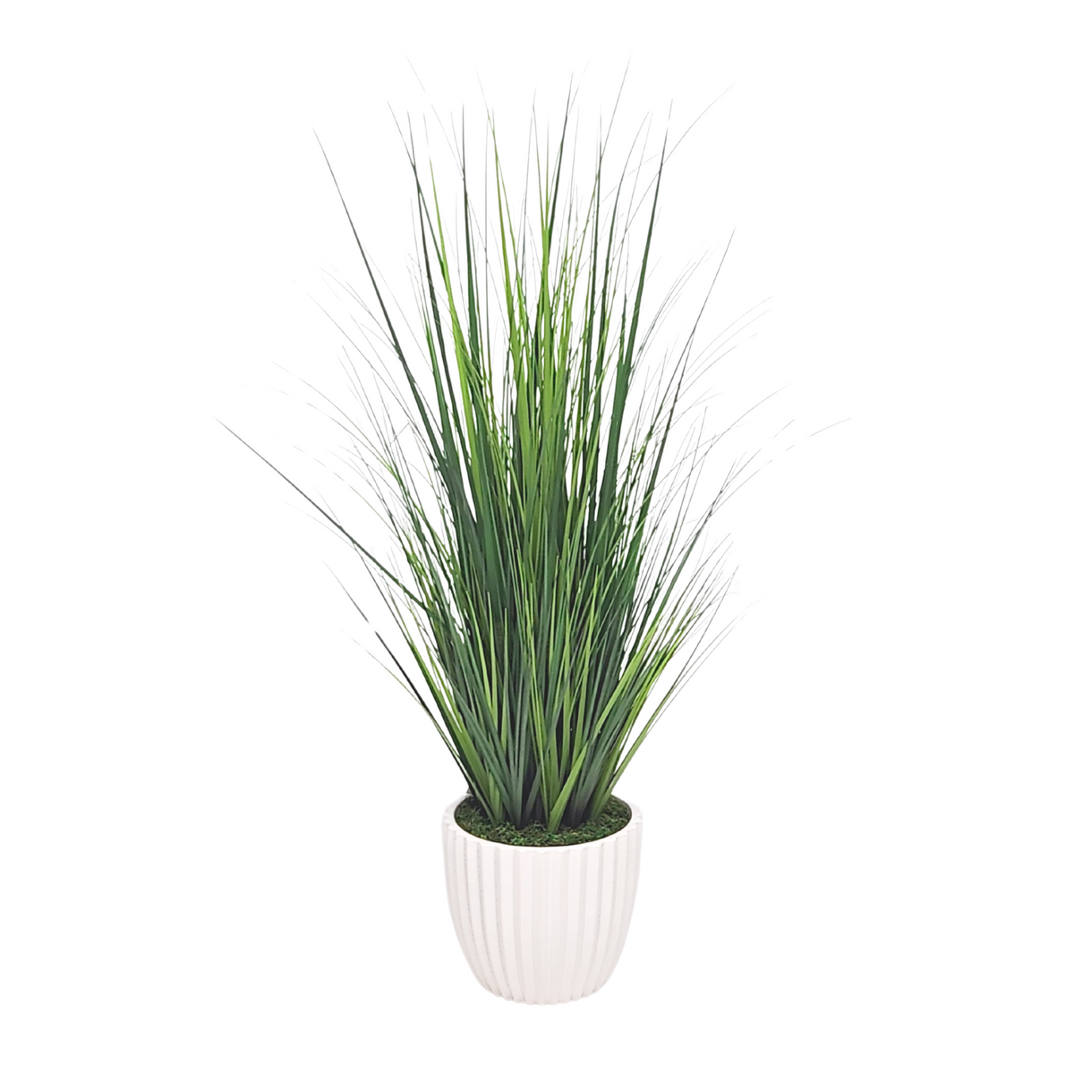 Faux grass in white glossy tapered ceramic by house of silk flowers  