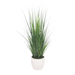 Faux grass in white glossy tapered ceramic by house of silk flowers  