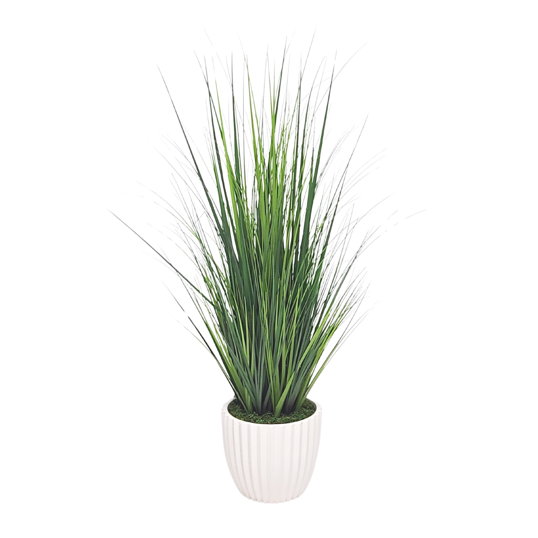 Faux grass in white glossy tapered ceramic by house of silk flowers  