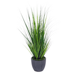 Faux grass in black glossy tapered ceramic by house of silk flowers  