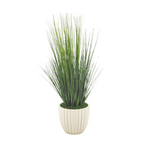 Faux grass in white glossy tapered ceramic by house of silk flowers