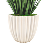 Faux grass in white glossy tapered ceramic by house of silk flowers bottom