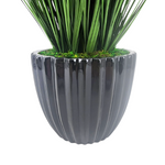 Faux grass in black glossy tapered ceramic by house of silk flowers bottom