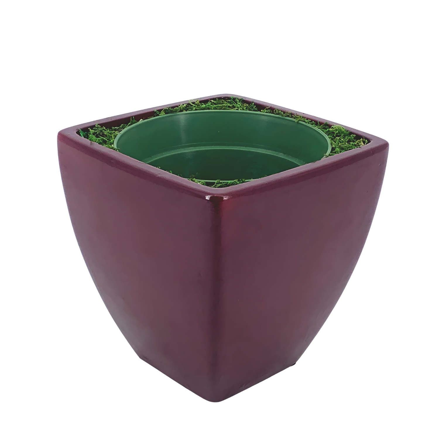 Tapered Square Ceramic Pot-in-a-Pot Container