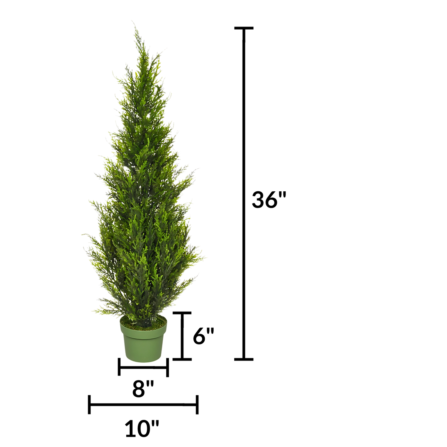Faux Cedar Tree in Green Nursery Pot