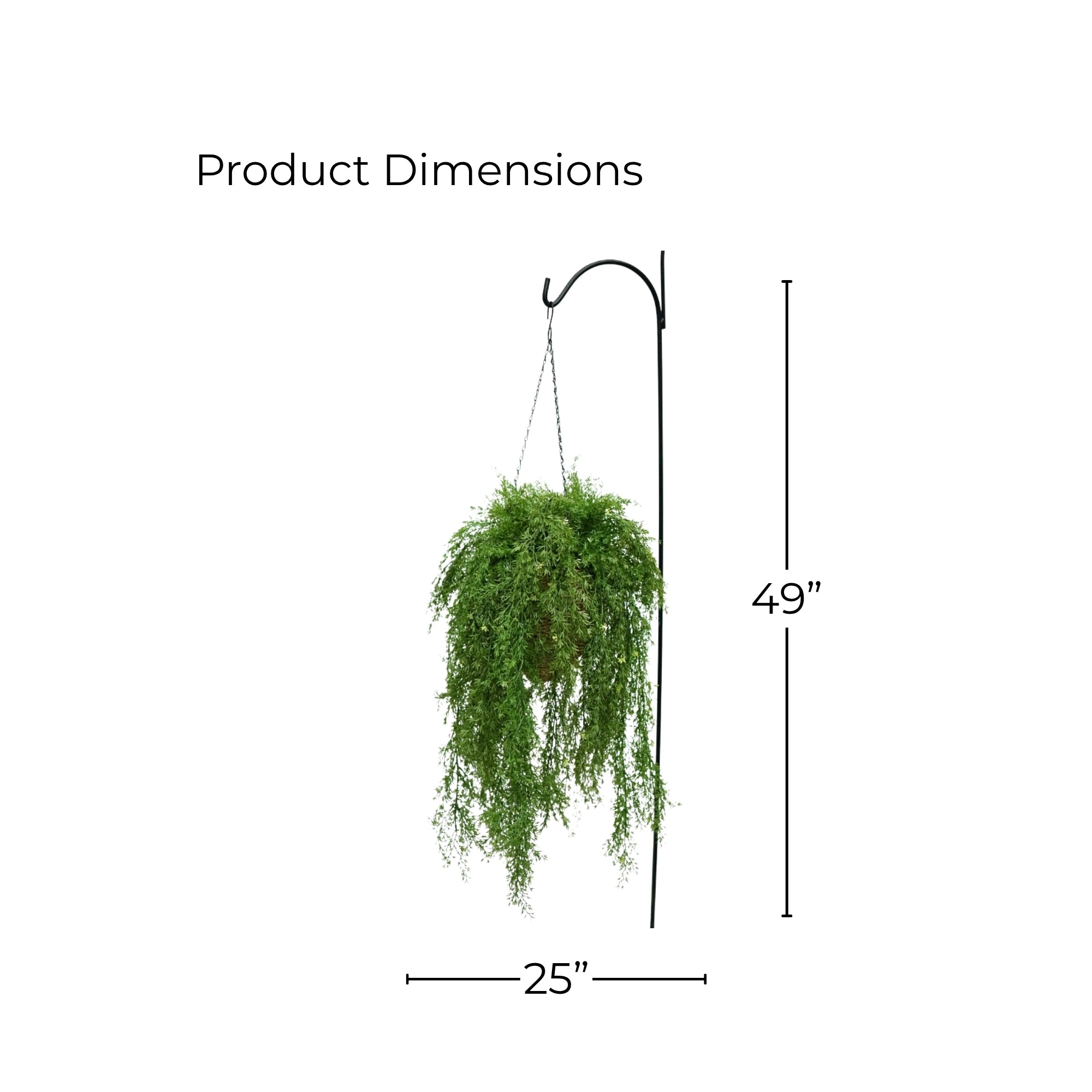49" Faux Sprengeri Grass in Seagrass Hanging Basket
