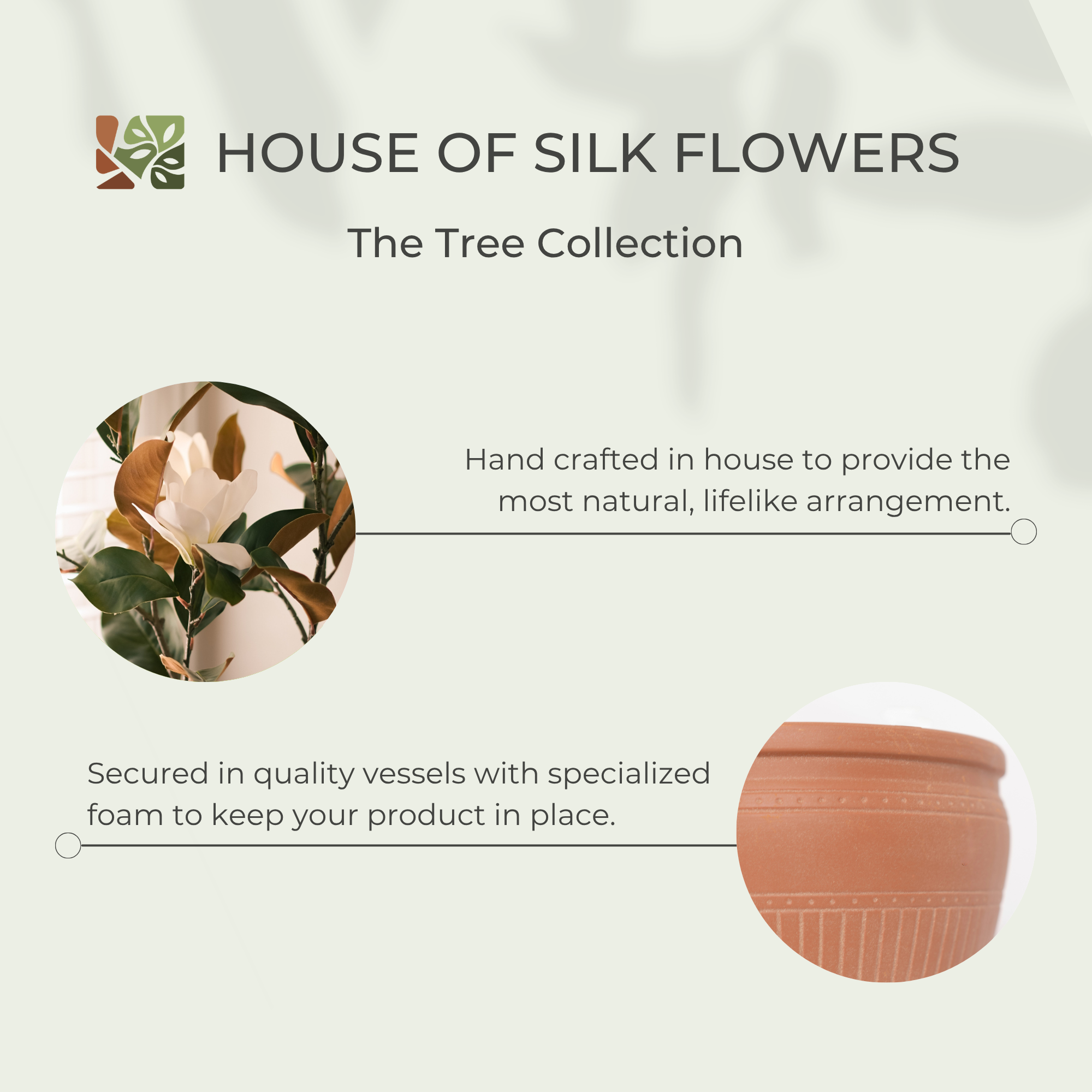58" Magnolia Tree in Matte Medium Terracotta Ceramic