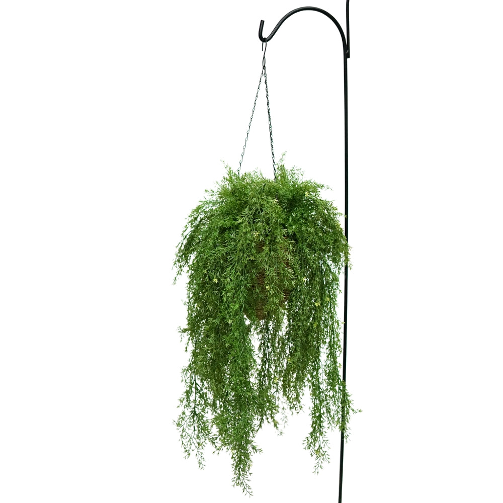 49" Faux Sprengeri Grass in Seagrass Hanging Basket