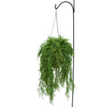 Faux Sprengeri Grass in Seagrass Hanging Basket