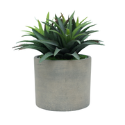 16" Agave Red Tipped Leaf in Cement Gray Ceramic