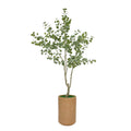 90" Faux Eucalyptus Tree in Matte Medium Terracotta Ceramic
