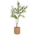 84" Faux Eucalyptus Tree in Matte Medium Terracotta Ceramic