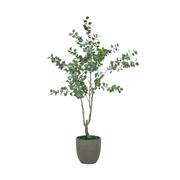 84" Faux Eucalyptus Tree in Cement Gray Ceramic