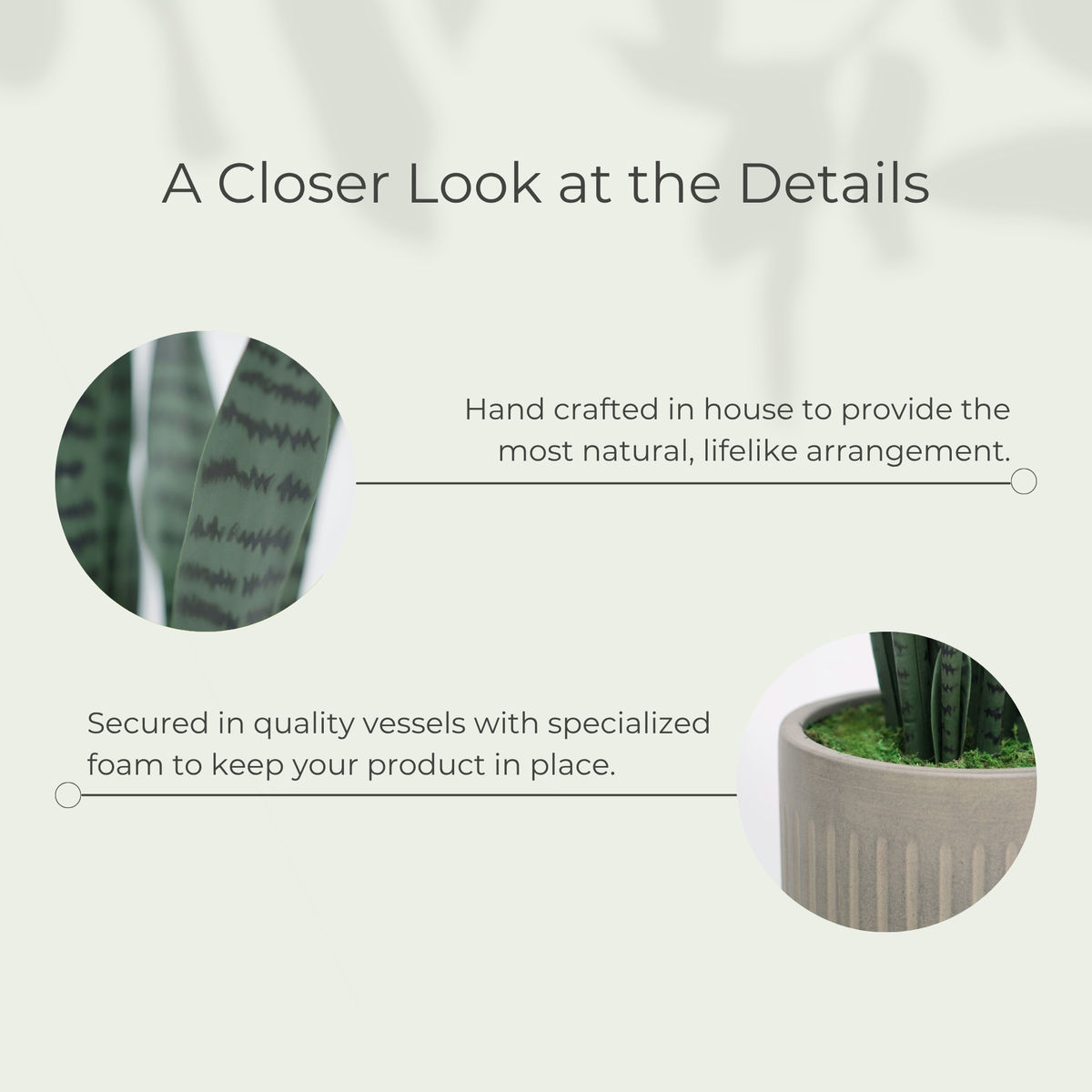 51" Sansevieria in Cement Gray Ceramic
