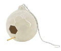 White Round Honeycomb Ceramic Birdhouse
