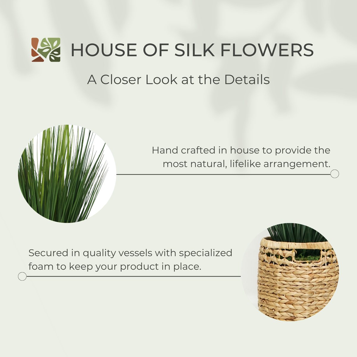 64" Grass in Natural Hyacinth Basket