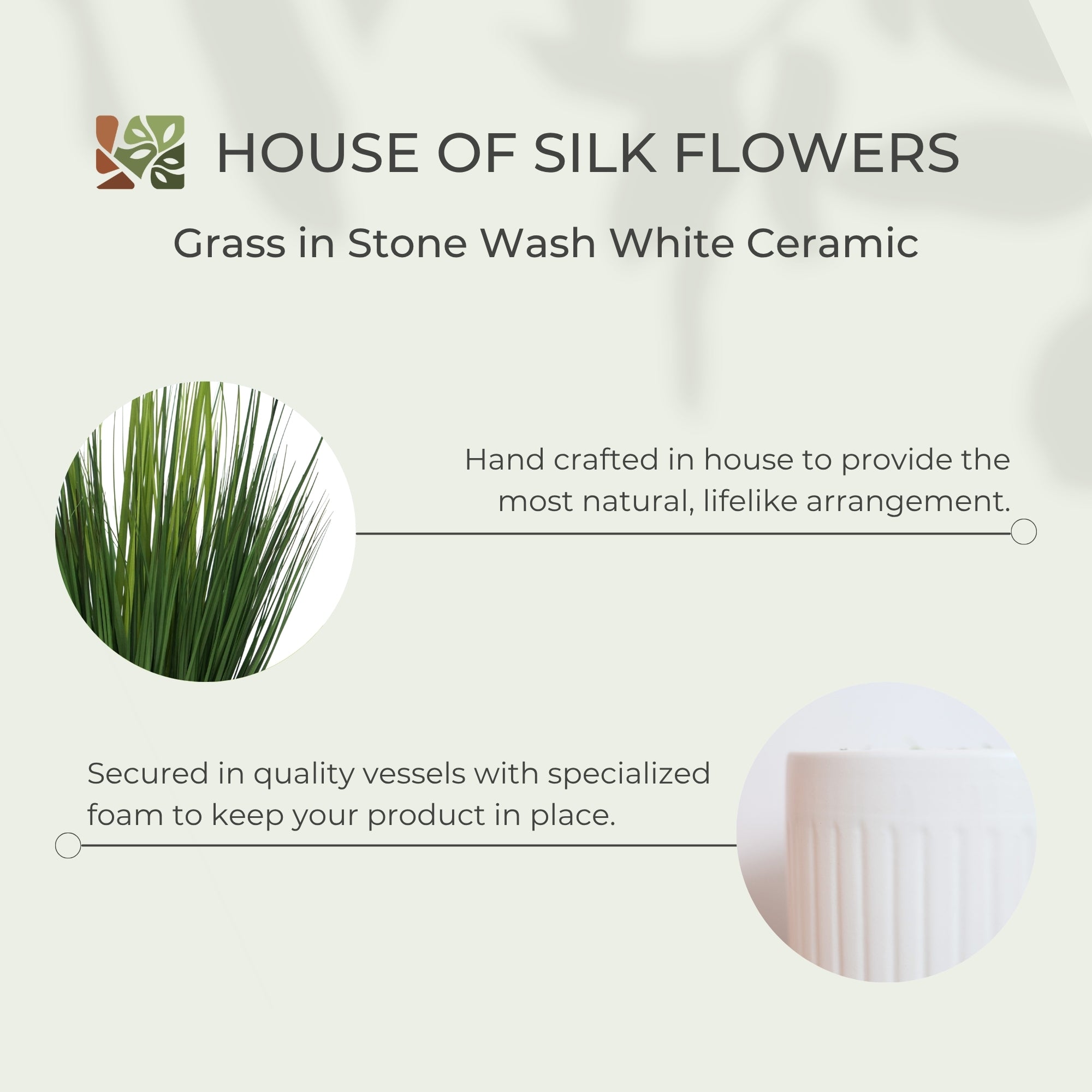 72" Grass in Stone Wash White Ceramic