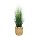 Faux Onion Grass in Natural Hyacinth Basket