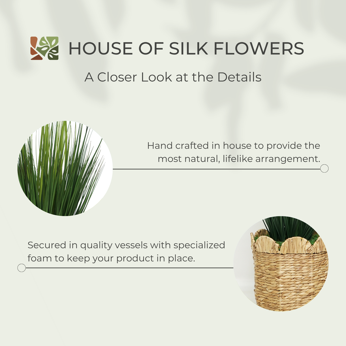 64" Grass in Natural Hyacinth Basket