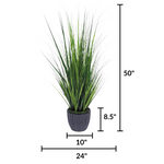 Faux grass in black glossy tapered ceramic by house of silk flowers measurements
