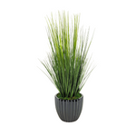 Faux grass in black glossy tapered ceramic by house of silk flowers  