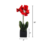Artificial 18" Baby Orchid in Black Cube