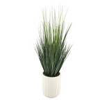 Artificial 28" Grass in White Cylinder Ceramic