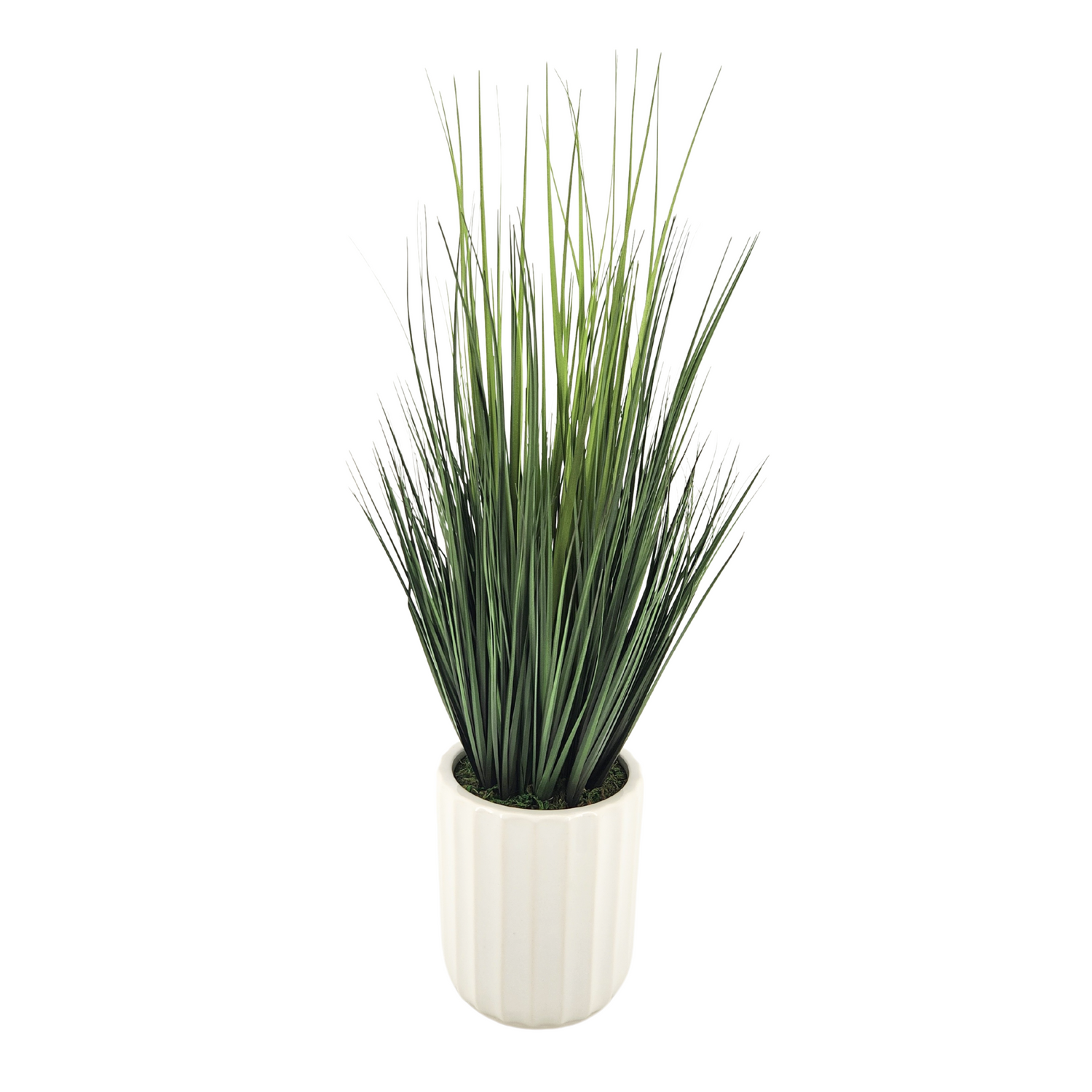 Artificial 28" Grass in White Cylinder Ceramic