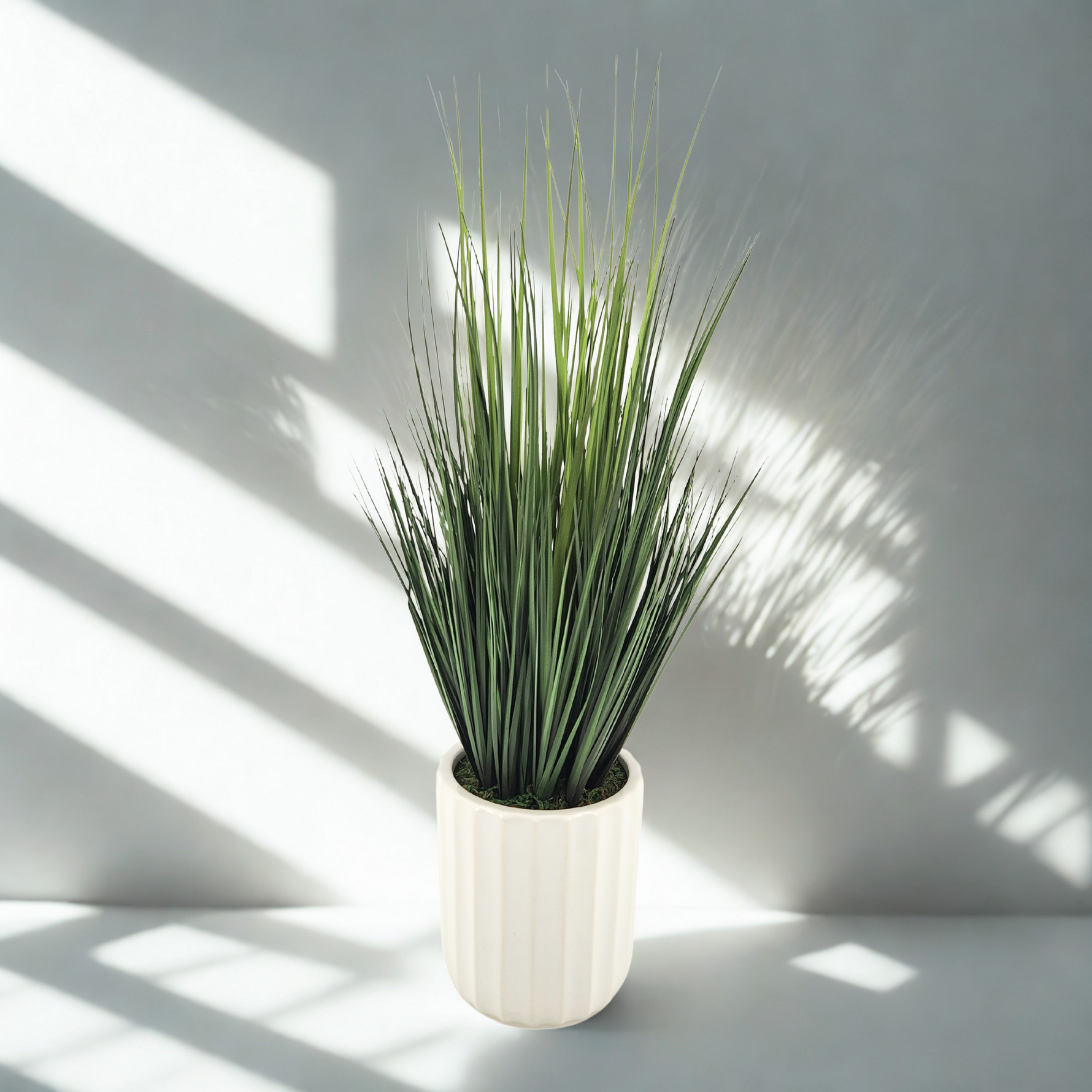 Artificial 28" Grass in White Cylinder Ceramic Measurements in Home Environment